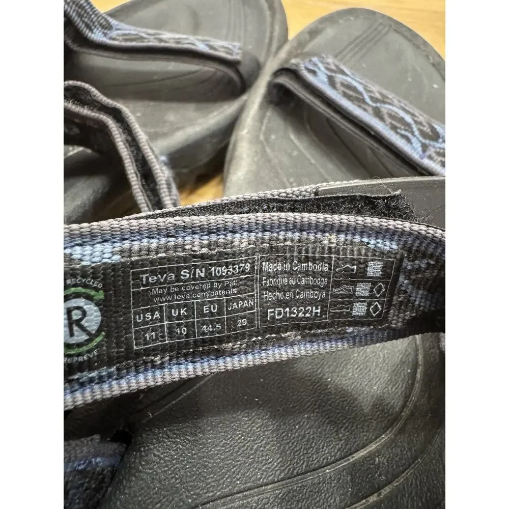Teva Men's Hurricane 4 Wavy Trail Navy Blue Hiking Sandals 1093379 Size 11